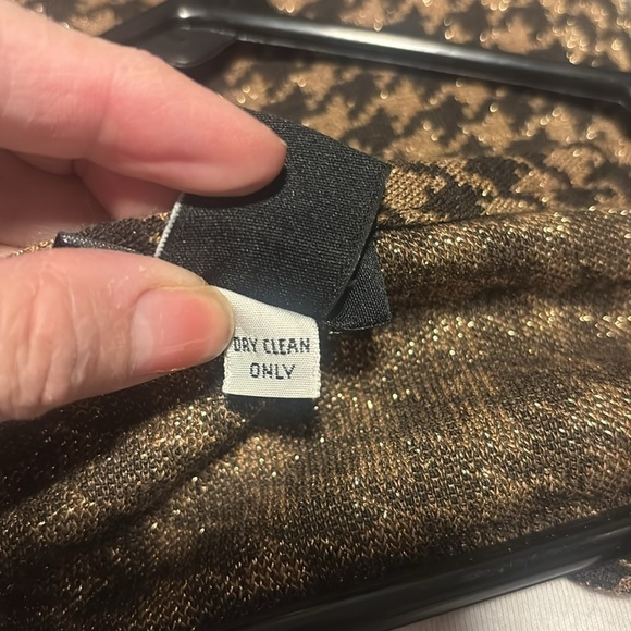 Daniela Corte gold metallic houndstooth dress size S - Picture 10 of 10